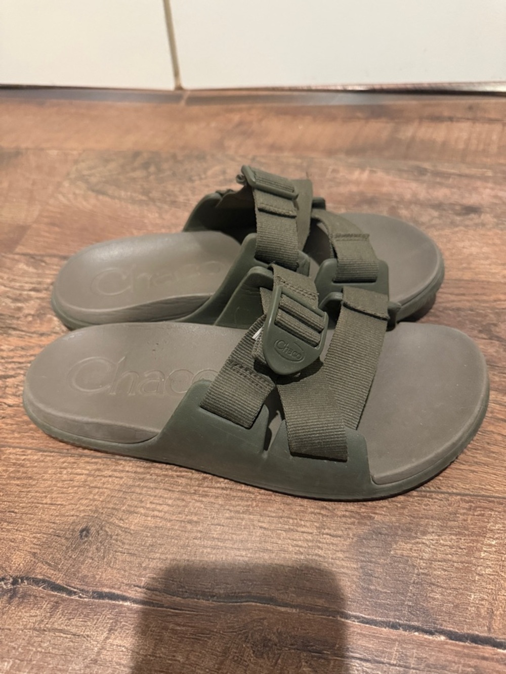 Chaco Chilo Olive Slide Sandals with Adjustable Straps
